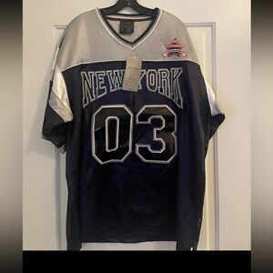 VEEZO Embroidered Cuff Short Sleeve Game Shirt HIPHOP L